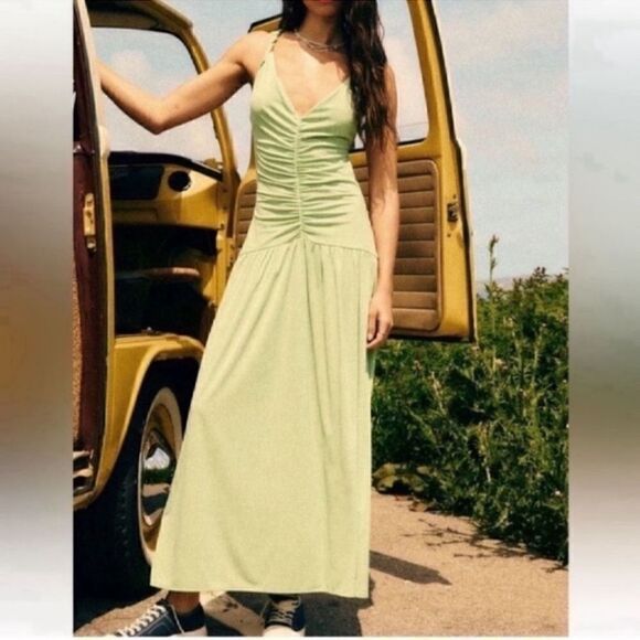 Zara Dresses & Skirts - Zara Green Maxi Dress(Size Large)